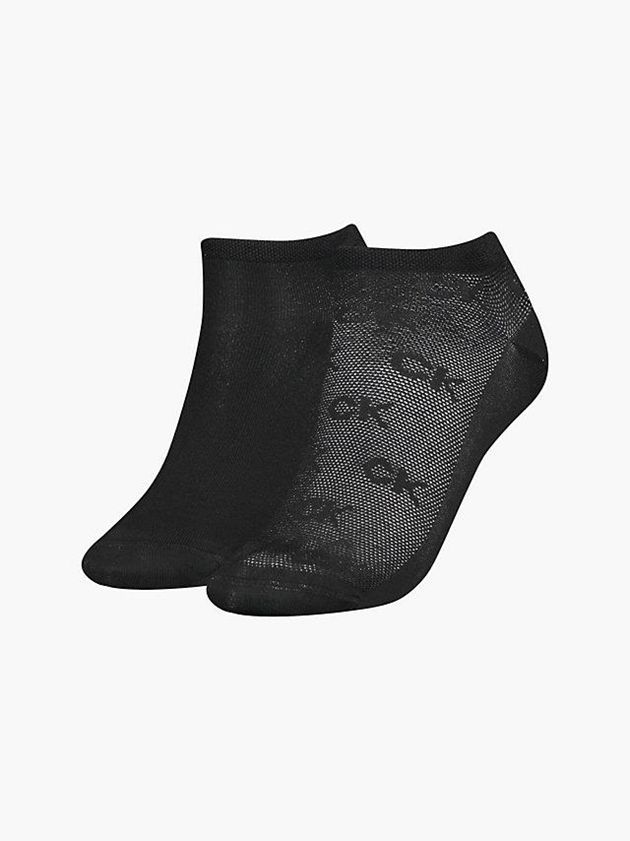 Calvin Klein USA 2 Pack Ankle Womens Socks Black 2408917-FR